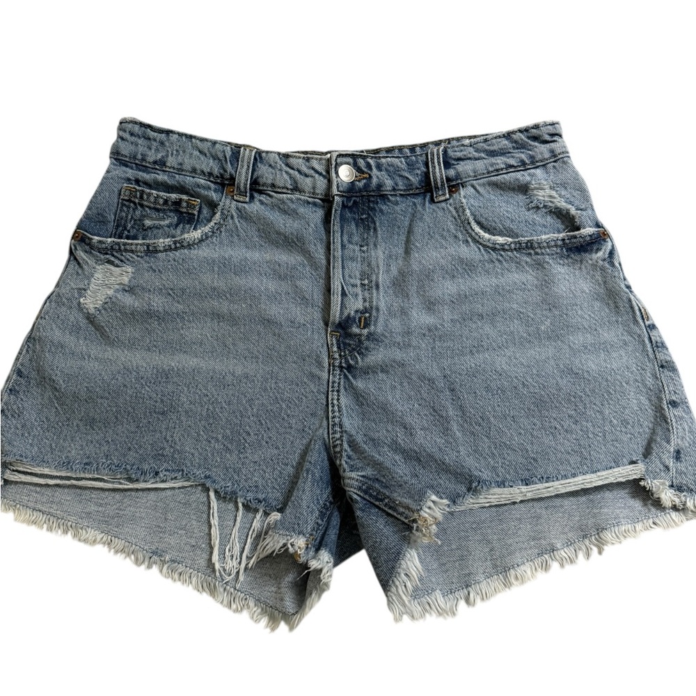 H&M Blue Distressed Jean Shorts